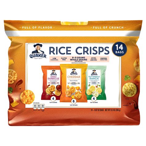 Quaker Rice Crisps Savory 14 Bags 93 Oz Rice Snacks Meijer