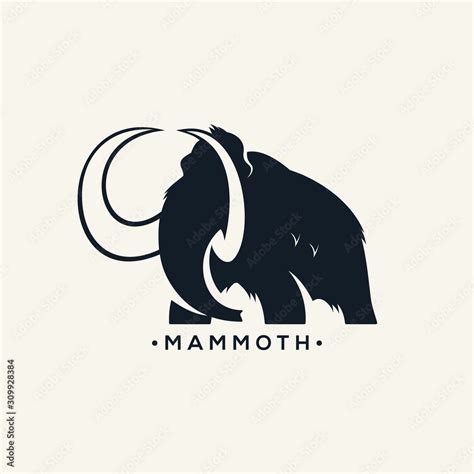 Mammoth Logo Vector Black White Stock 벡터 Adobe Stock
