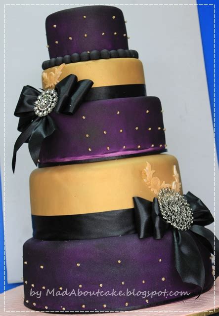 Mad About Cake Deep Purple And Gold Wedding Cake Be Bold