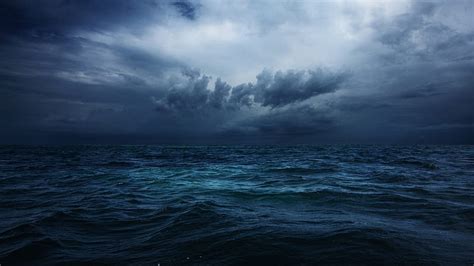 Dark Cloudy Sea Sea Clouds Oceans Nature Hd Wallpaper Peakpx