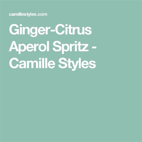 Ginger Citrus Aperol Spritz Aperol Spritz Aperol Spritz