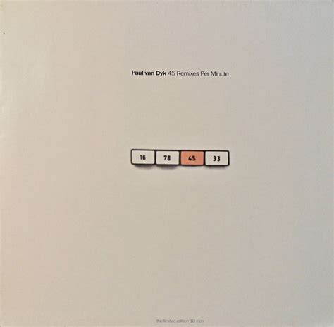 Paul Van Dyk 45 Remixes Per Minute 1994 Vinyl Discogs
