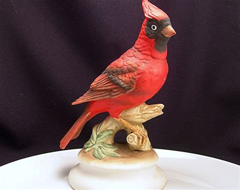 Vintage Lefton Red Cardinal Figurine Bird Bisque Ceramic Etsy