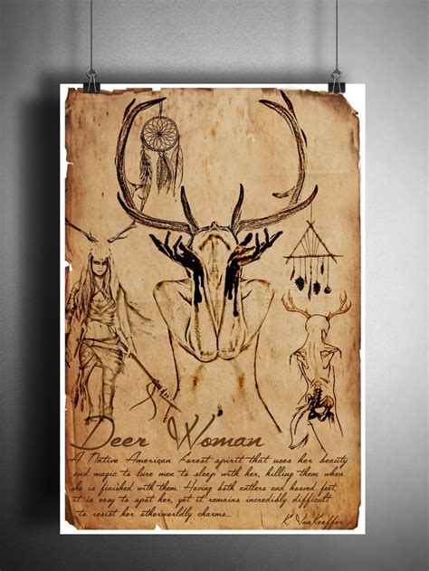 Deer Woman Art Native American Legends Creepy Horror Artwork Myths