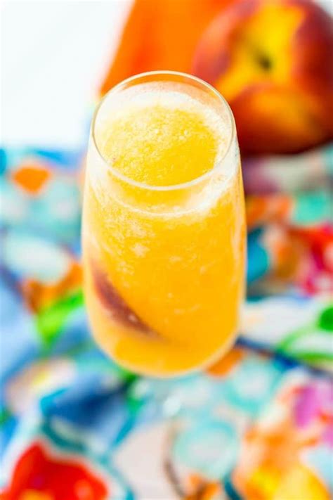 Frozen Peach Bellini Cocktail Recipe Sugar And Soul
