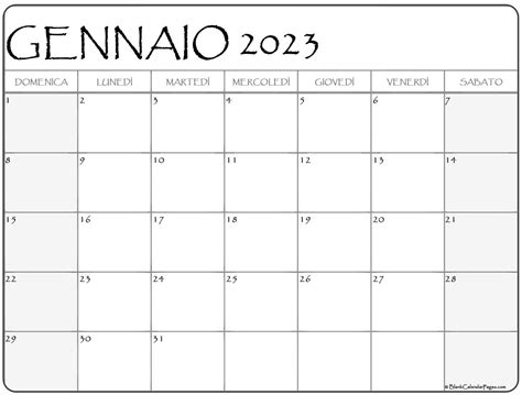 Calendario Gennaio 2023 Da Stampare Icalendario It Aria Art