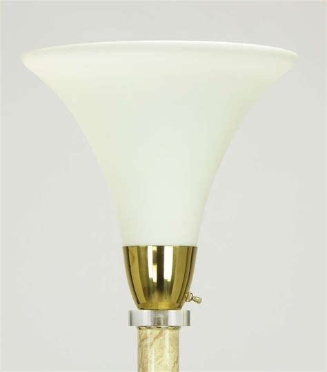 Sold & shipped by shopladder. Faux Marble and Lucite Tulip Shade Floor Lamp. at 1stdibs