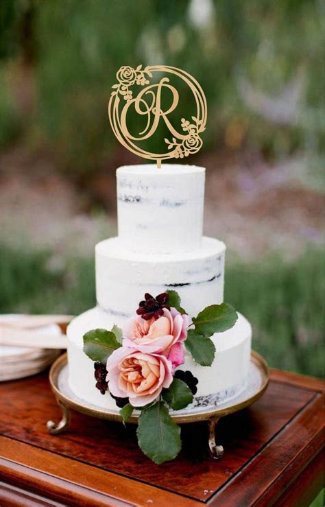 Wedding Monogram Cake Topper Initials Custom Cake Toppers Etsy