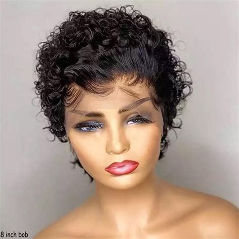 Pixie Cut Short Curly Human Hair Wig 13x4 Lace Front Wigs Etsy