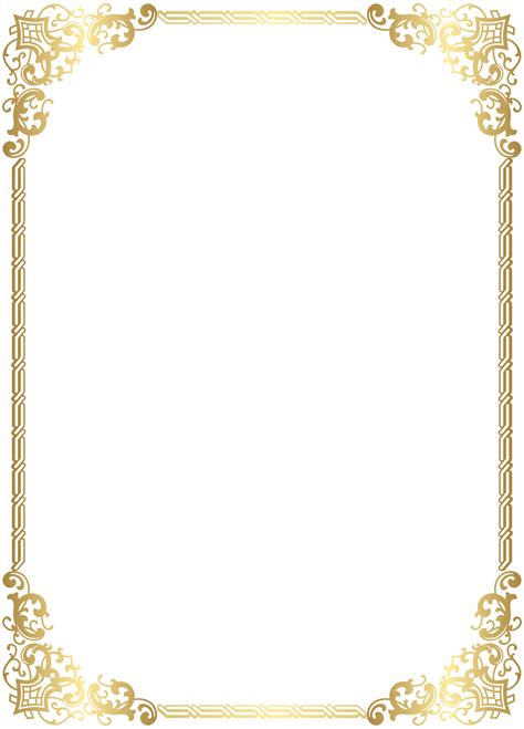Gold Border Frame Transparent Clip Art Image