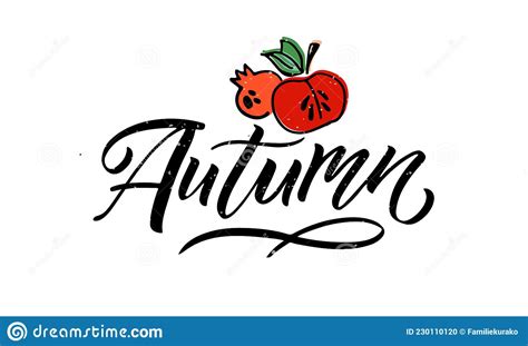 Autumn Lettering Typography Vector Illustration Autumn Icon And Badge