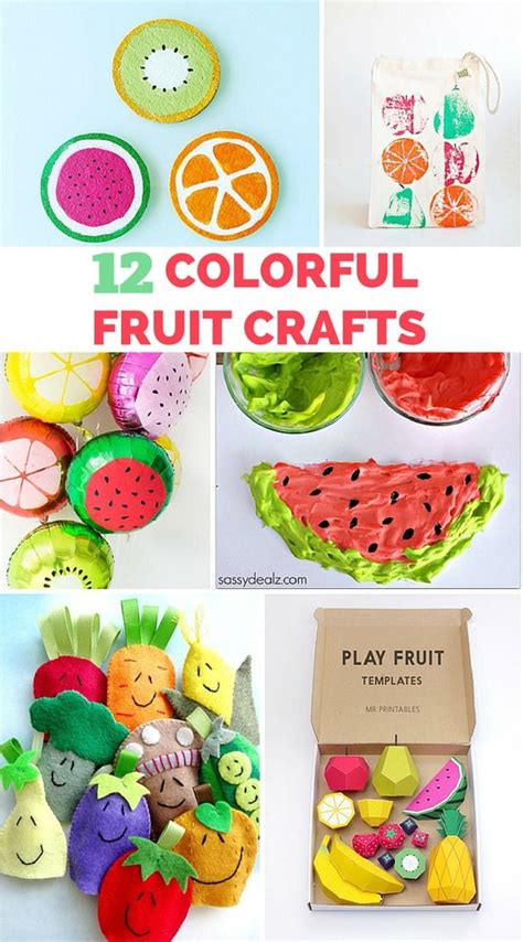 12 Fun And Colorful Fruit Crafts Fruit Crafts Vegetable Crafts Easy