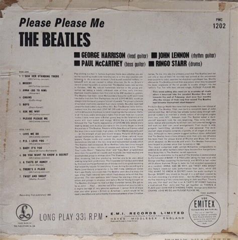 The Beatles Please Please Me Very Rare 2nd Press Black Gold Label Vinyl