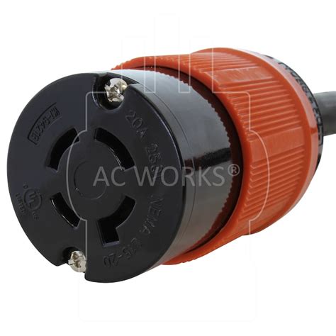 Ac Works 15ft Nema L15 30p To Nema L15 20r 20 Amp 4 Wire Single To