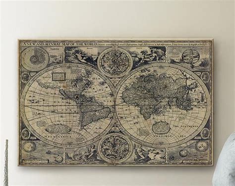 1720 Old World Mapworld Map Wall Art Historic Map Antique Etsy Fine