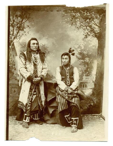 1890 Portrait Of Native American Indian Men Beaded Plateau Native