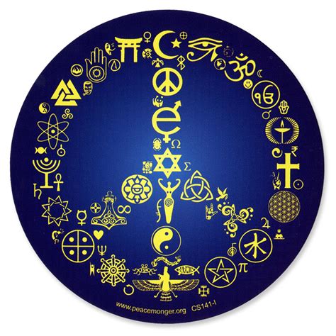 Coexist Peace Symbol Interfaith Color Bumper Sticker