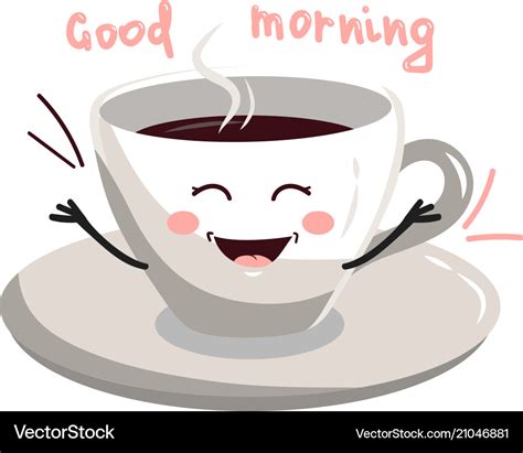 Cute Cartoon Cup Coffee Royalty Free Vector Image