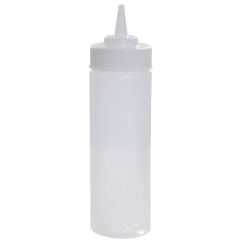Tablecraft 12 Oz Clear Polyethylene Widemouth Squeeze Bottle 2 14 X