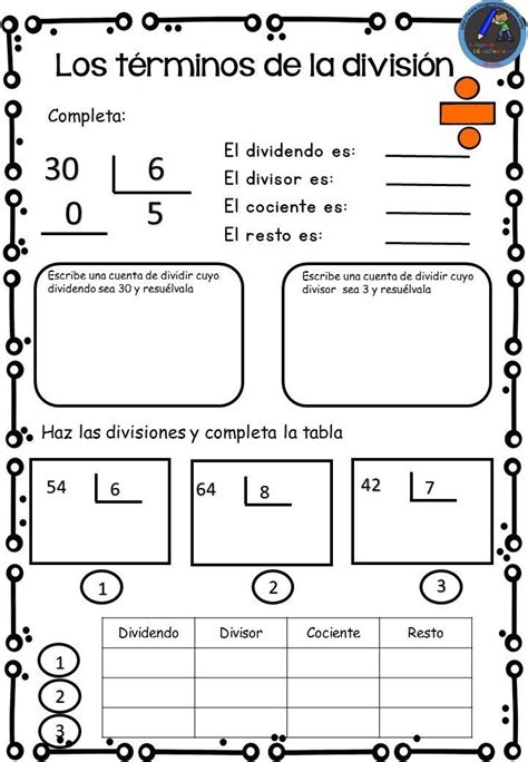 Colección De Fichas Aprendemos A Dividir Divisiones Matematicas