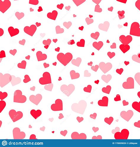 Hearts Romantic Seamless Pattern Background Cute