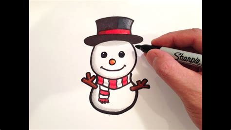 This snowman uses two of the elements of art to add some realism to his body. How to Draw a Cute Snowman - YouTube