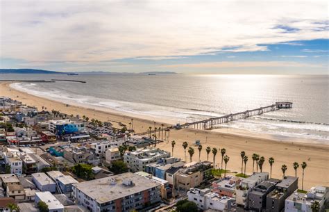 Aerial Panorama Venice Beach Los Angeles California City Beach Pear