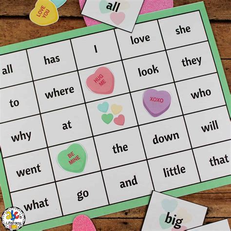 Free Printable Valentines Day Sight Word Bingo Game