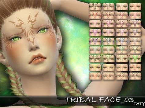 7118 Makeup Cc Sims 4 Cc Makeup Face Paint Makeup Elven Tattoo 4