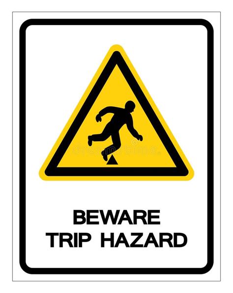 Beware Trip Hazard Symbol Isolate On White Backgroundvector