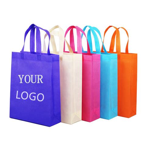 Custom Printed Logo Colorful Non Woven Reusable Shopping Tote Bag For