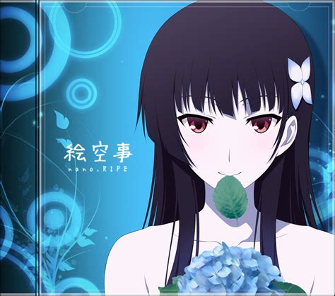Ishigaki Takashi Sanka Rea Sankarea 10s 1girl Bare Shoulders Black Hair Eating Flower