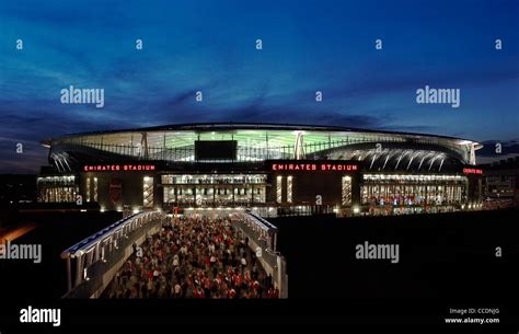 Emirates Stadium Exterior At Night Stock Photo Alamy