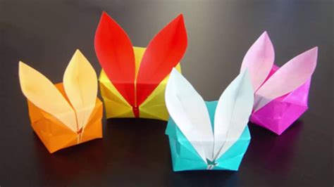 Origami Bunny Box Make Origami Bunny Box Easy Origami For Beginners