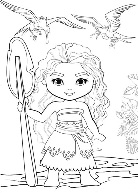 Cute Baby Moana Coloring Pages Coloring Pages