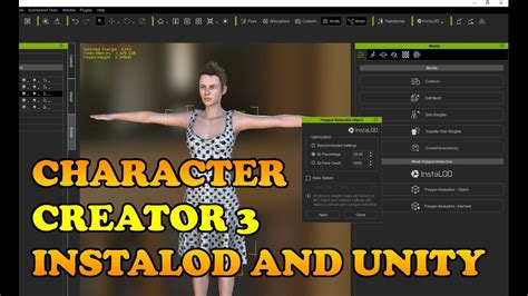 Character Creator 3 Using Lods And Merge Materials In Unity Youtube