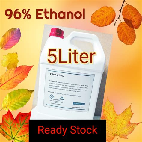 5liter Ethanol 96 Ethyl Alcohol 96 Rubbing Alcohol Sanitizer