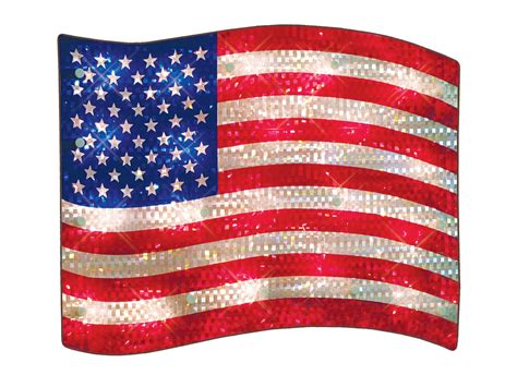 Decorate your yard and the outdoors of your home in the spirit of the 4th of july. Impact Innovations Patriotic Shimmer Lighted Flag Window ...