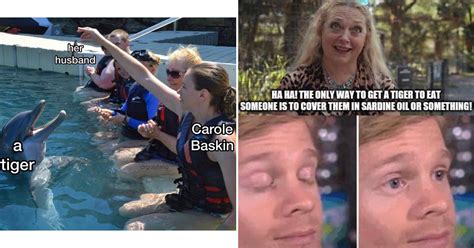 Apr 14, 2020 · carole the basking shark is the owner of big fish rescue, an organization that gives sanctuary to neglected and abused tiger sharks, lionfish, and other piscine felines. If Memes Count As Evidence, Carole Baskin Clearly Killed ...
