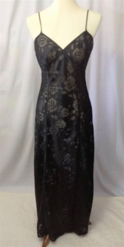 Nightgown Black Vintage Victoria Secret Long Sheer Bridal Etsy Night Gown Fashion Vintage