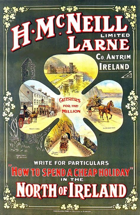 1909 North Of Ireland Poster Ireland Travel Travel Posters Vintage