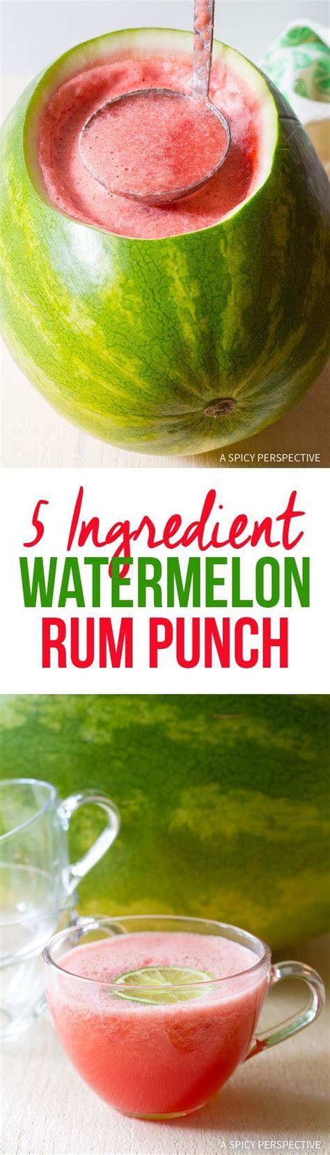 Fabulous 5 Ingredient Watermelon Rum Punch Recipe ~ So Refreshing And