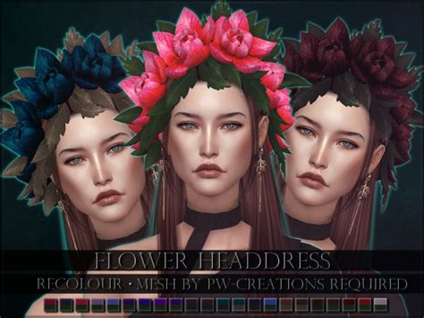Laurenlime Ts4 Alpha Cc Finds — Remussirion Flower Headdress Recolour