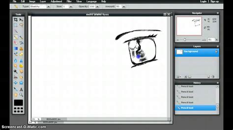 How To Draw Anime Eyes On Pixlr Youtube