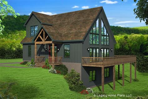 Two Story 1600 Square Foot Lake House Plan With Lower Level Expansion