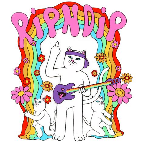 Rip N Dip Hippie Nerm Guitar Sticker 325 X 35 Calstreets Boarderlabs