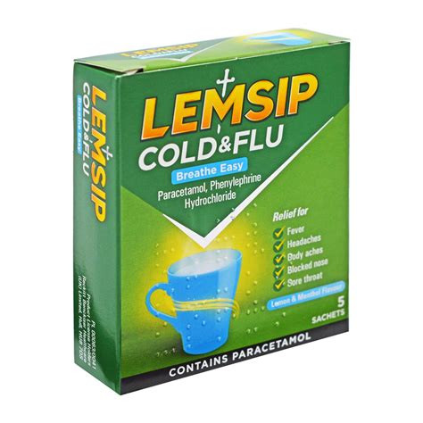 Wholesale Lemsip Cold & Flu Breathe Easy Sachets 5's - Lemon & Menthol