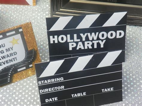 Printable Hollywood Party Place Cards Hollywood Birthday Party