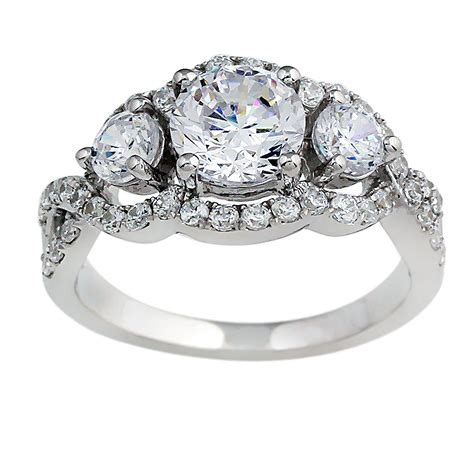 250cttw 3 Stone Lab Created Diamond Ring In 14k White Gold Little