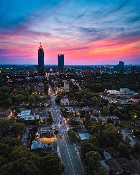Sunset Over The Atl~ Atlanta Skyline Atlanta Photography Georgia